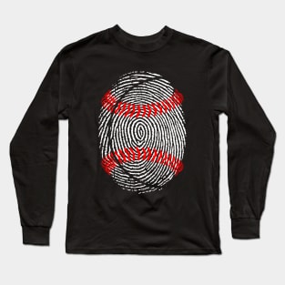 Funny Baseball It's in my DNA Fingerprint Long Sleeve T-Shirt